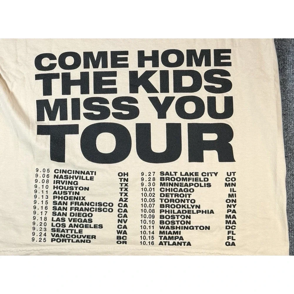 Jack Harlow Come Home The Kids Miss You Tour T Shirt XL Cream Rap Concert